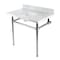Kingston Brass 36 Console Sink with Brass Legs 8Inch, 3 Hole, Marble WhitePolished Nickel KVBH3622M8SQ6 - alternate 1